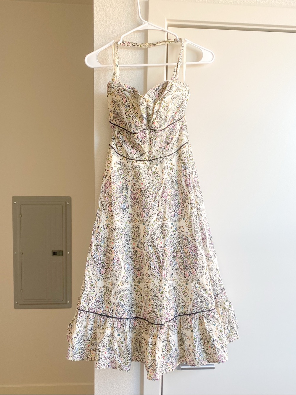 Anthropologie Girls from Savoy Midi Halter neck sundress Size 2 Y2K Retro Disco